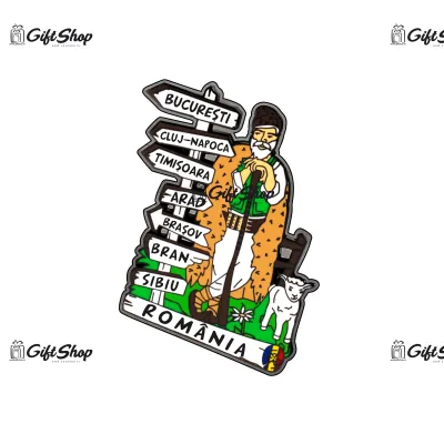 Romania, cioban cu oi, magnet decor, model mgs197